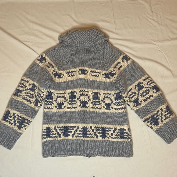 Vintage Light Blue Wool handmade knit jacket - Picture 3 of 8